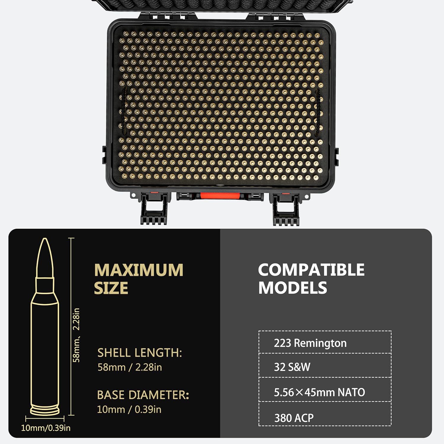 214 Round .308/6.5 Ammo Storage Case & 600 Rounds 5.56/.223 Ammo Case