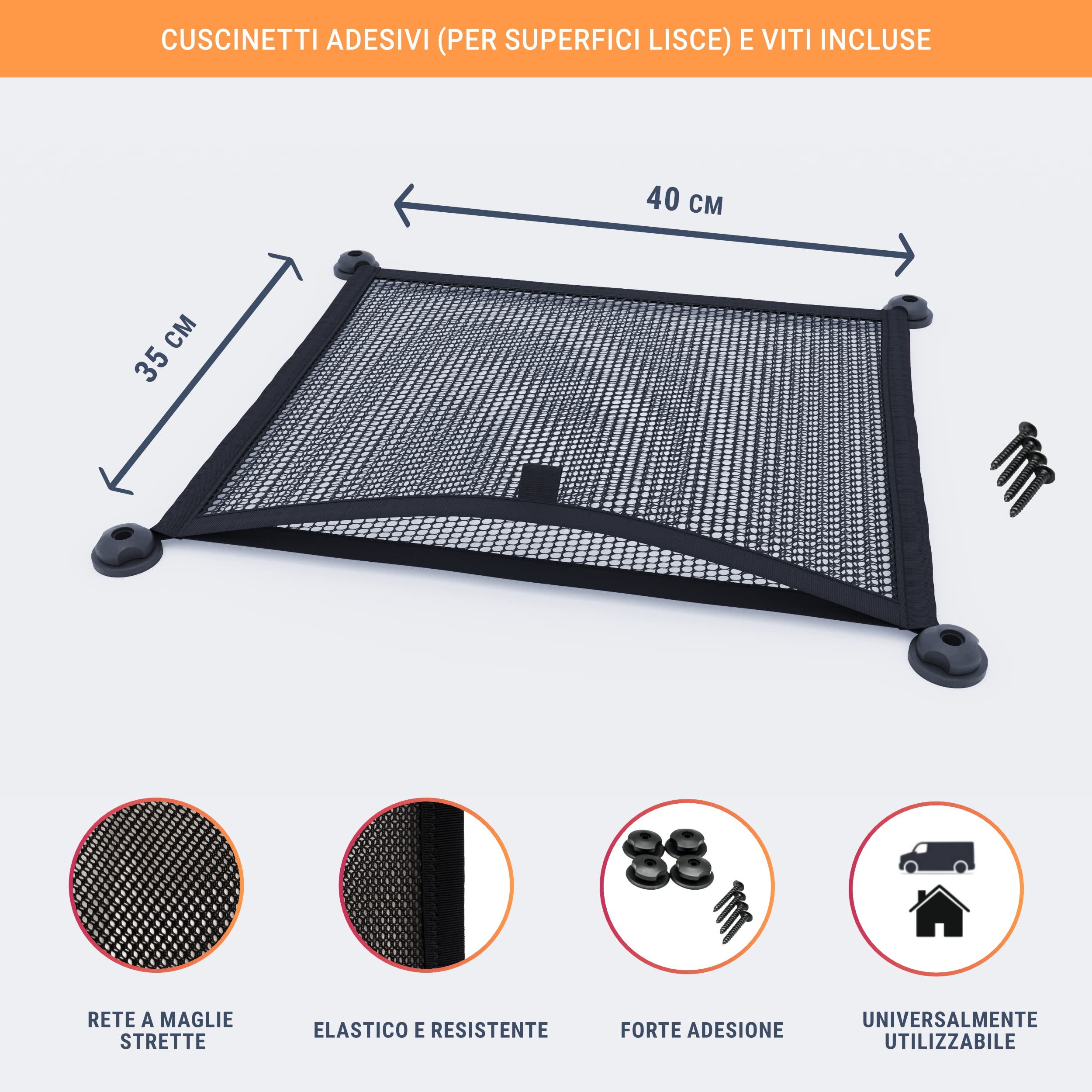 Rete FixSac Originale Per Veicoli - 45x40cm, Poliammide Elastica, Per Camper E Barche - Foto 4