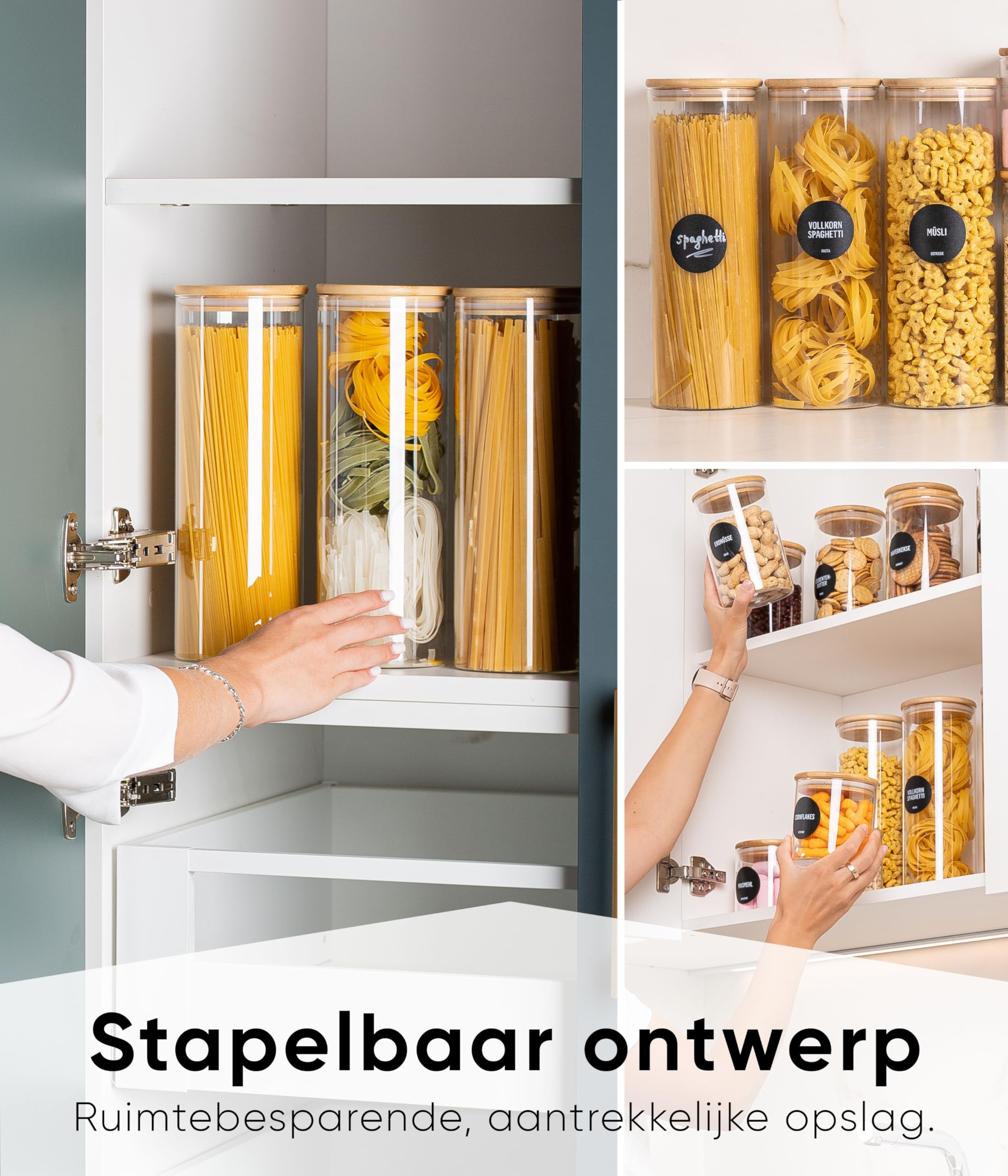 Deco haus® Voorraadpotten met Deksels Set van 4 1400ml - Luchtdicht