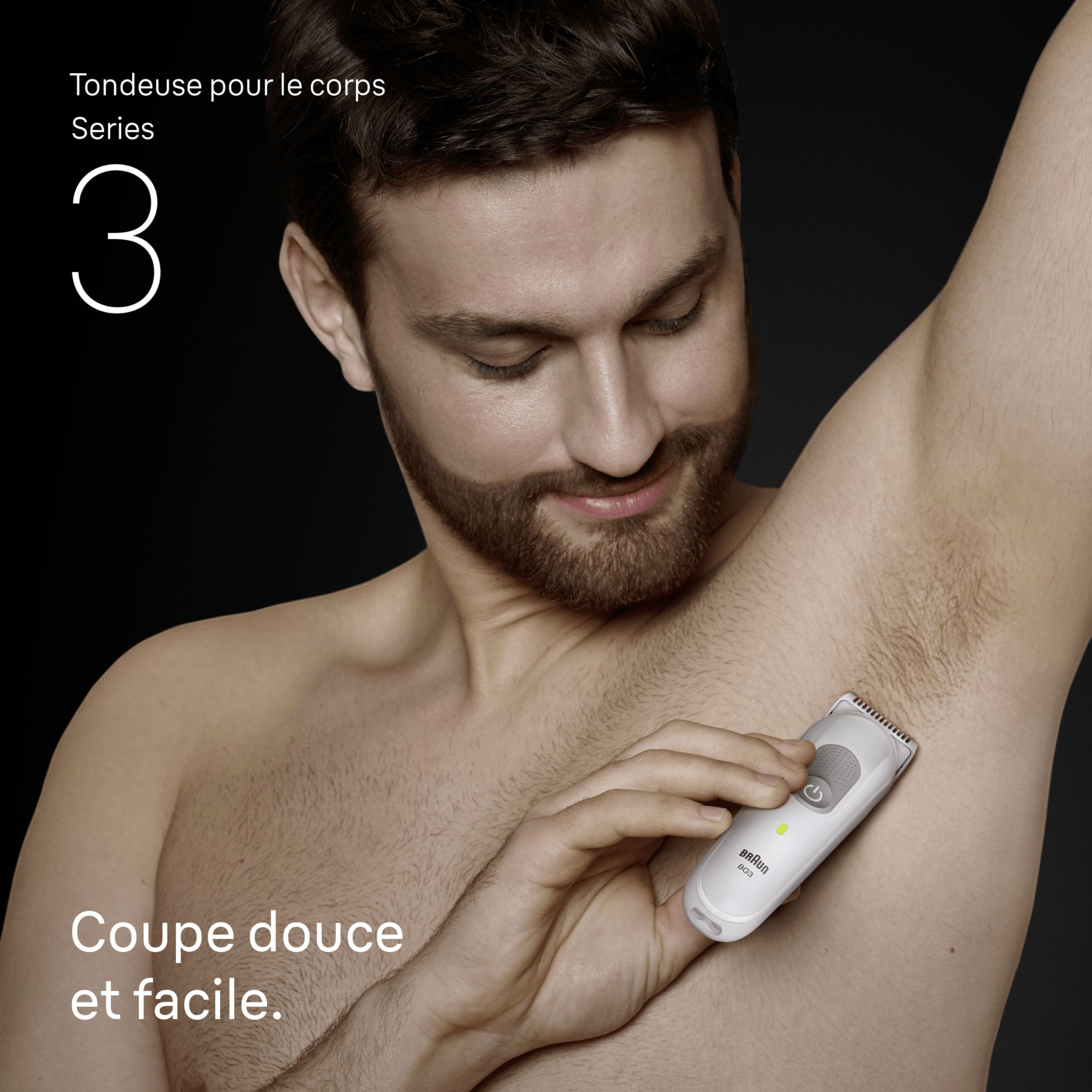 Braun Tondeuse Electrique Homme, pour le Corps, Series 3 BG3575, Grise | Etanche, Batterie Rechargeable, sans Fil, Coffret avec +6 Outils de Rasage, Sabot Zones Sensibles, Emballage en Carton