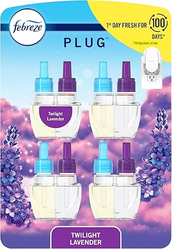 Miniatura 11 de Febreze Ambientador que combate el olor Defy PLUG, Gain Moonlight Breeze, Gain Original, 0.87 onzas líquidas. Recambios de aceite, 4 repuestos (2 de