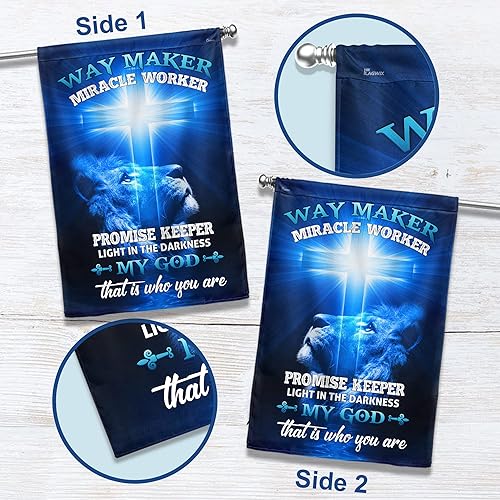 Miniatura 3 de FLAGWIX Banderas estadounidenses patriotas cristianas "Way Maker Miracle Worker", decoraciones para el hogar, 30 x 40 pies para casa, lona