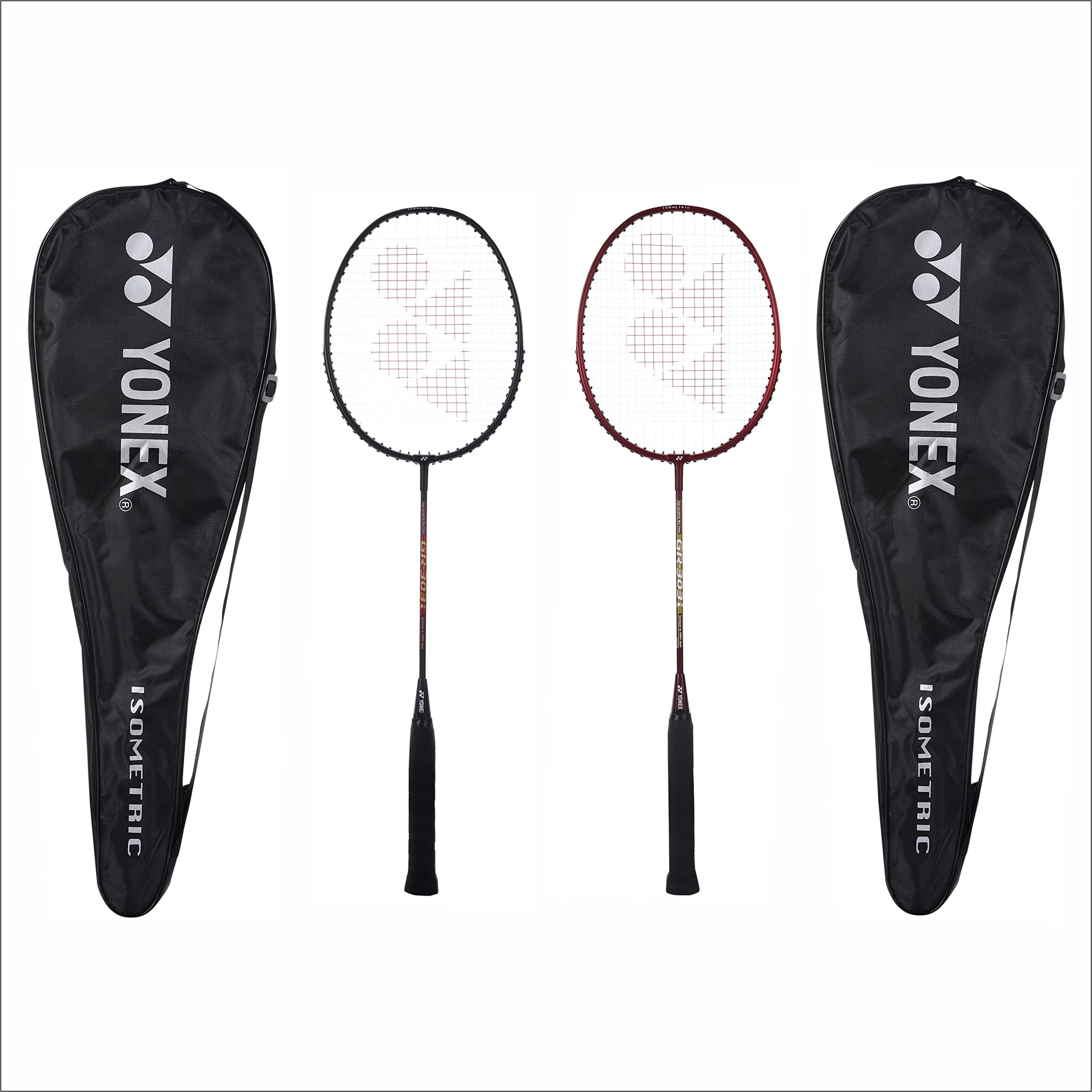 Yonex Badminton Racquet GR 303I Made in India Pack of 2 with Full Cover