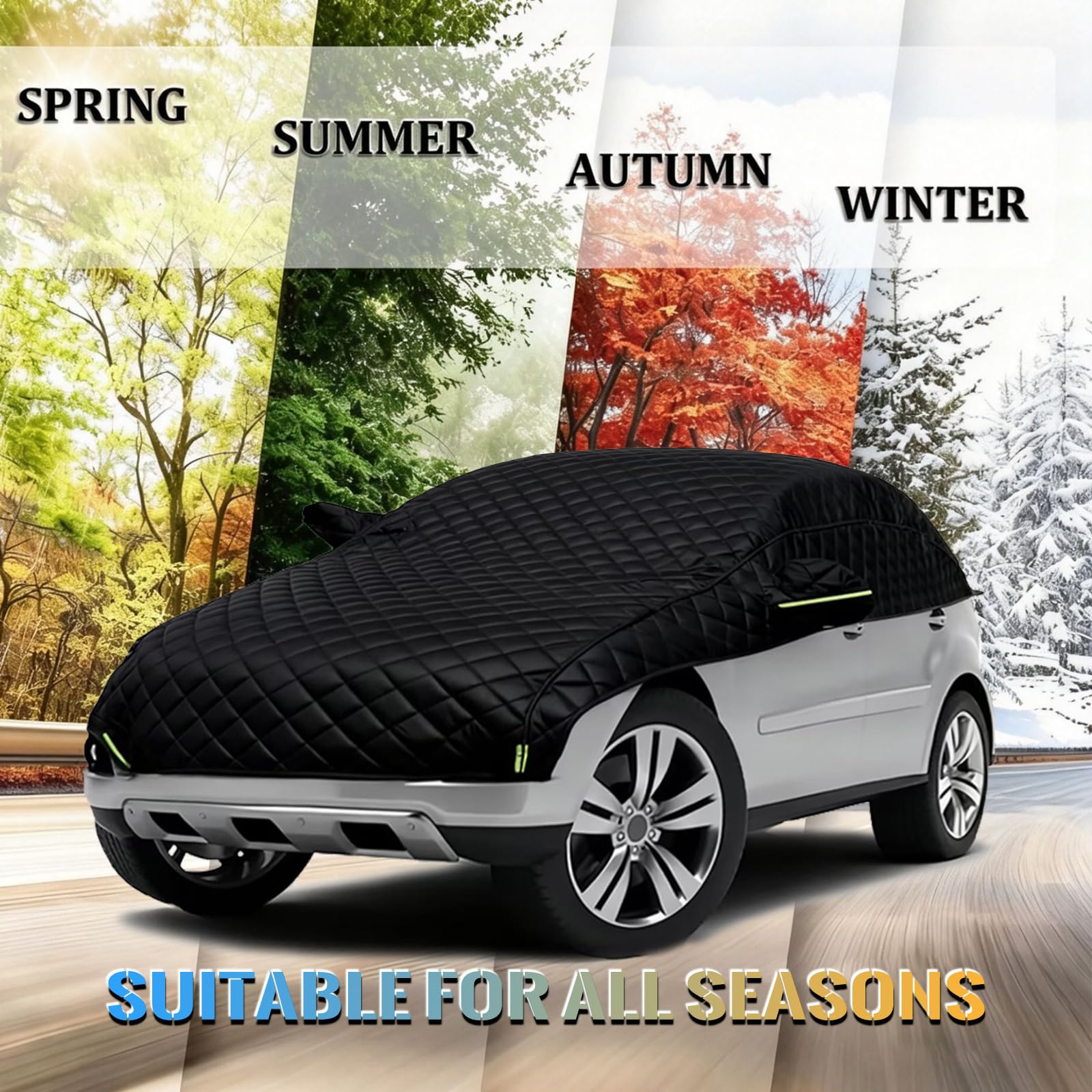 Bache Voiture Exterieur Anti-grêle pour Toyota Corolla Cross 2021-2026, Housse Voiture Protection Extérieure Imperméable Anti-UV Neige Pluie, avec Bandes Réfléchissantes