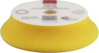 RUPES Orbital Foam Polishing pad for Car Sanding, Polishing & Waxing, Dual Action Polisher Pad, Car Cleaning Supplies for Compounding (Yellow, 80/100mm, Single Pad, Fine)