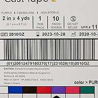 Vista 6 de McKesson Cinta fundida, fibra de vidrio, morado, 2 pulgadas x 4 yardas, 1 unidad, 10 paquetes, 10 en total