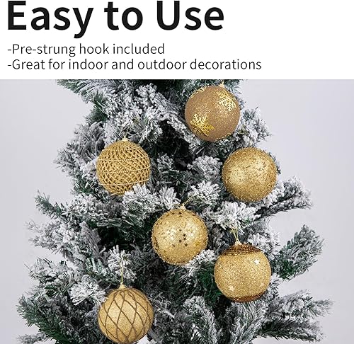 Miniatura 5 de LANGXUN 12 bolas de Navidad negras grandes hechas a mano de 3.2 pulgadas, decoración de árbol de Navidad 2023, decoración de árbol de Navidad,