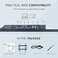 Vista 4 de Monitor interactivo de pantalla táctil de 32 pulgadas, tablero inteligente con pantalla 16:9 1080P, pizarra blanca electrónica Win-10, pantalla