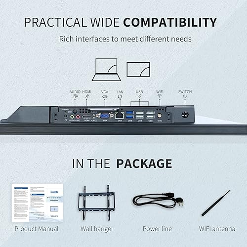Miniatura 4 de Monitor de pantalla táctil interactiva de 32 pulgadas, tablero inteligente con pantalla 169 1080P, pizarra blanca electrónica Win-10, pantalla
