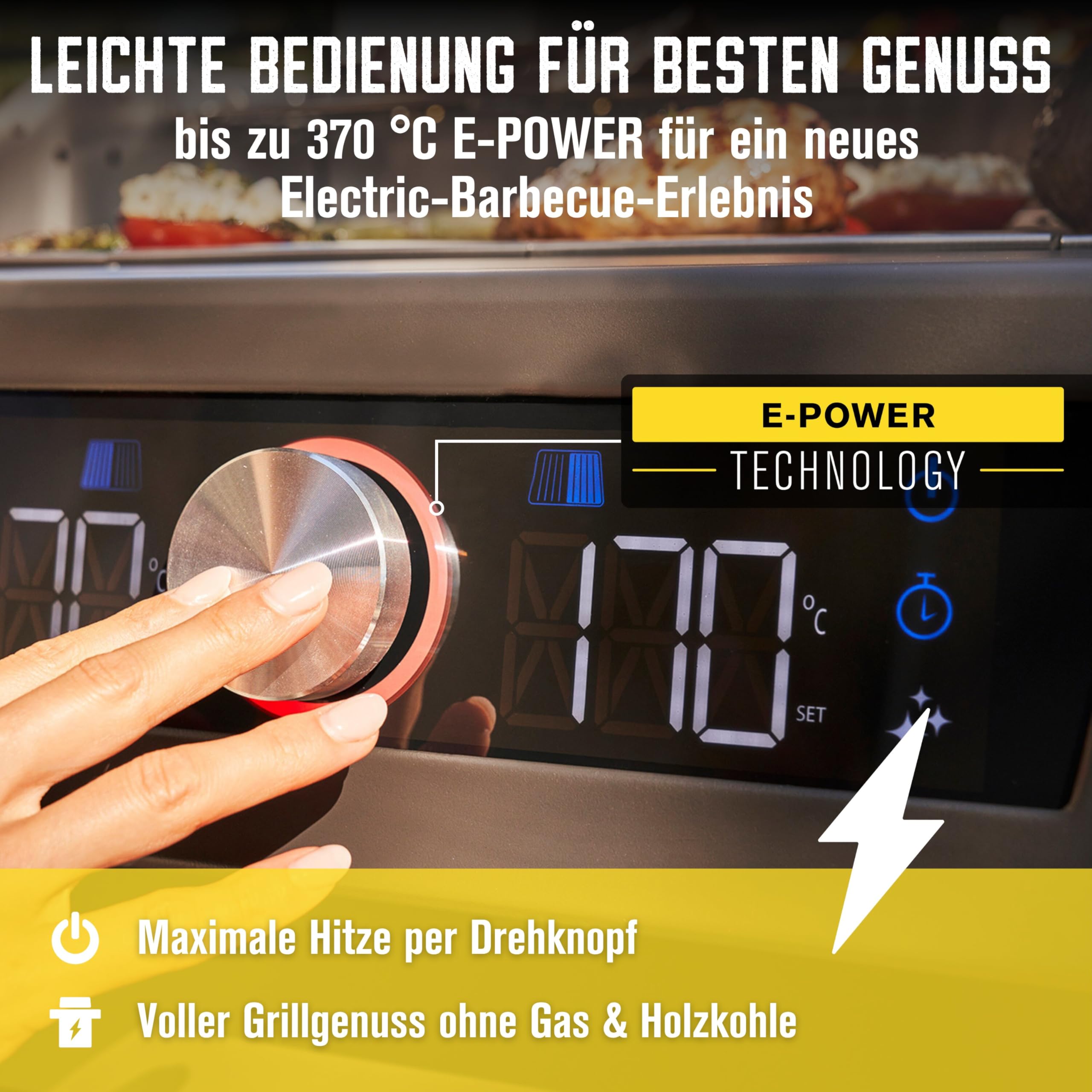 Char-Broil EVOLVE Electric Elektrogrill | 90°C-370°C, App Control, 2 Zonen, Kerntemperaturfühler