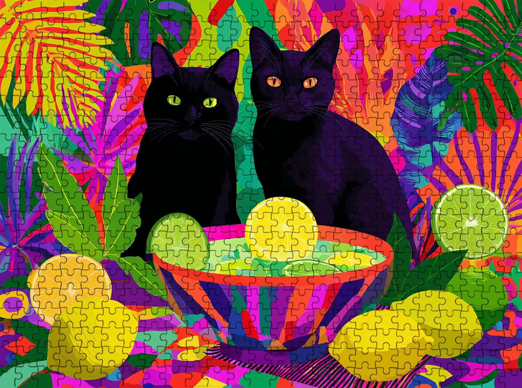 gatto fumetti Puzzle 5000 Pezzi per Adulti, Puzzle in Legno - Collezione Classica con Poster Incluso -Sfida di Concentrazione e Passatempo Antistress, Gioco Educativo per Famiglia, 156 x 105 cm f0-714