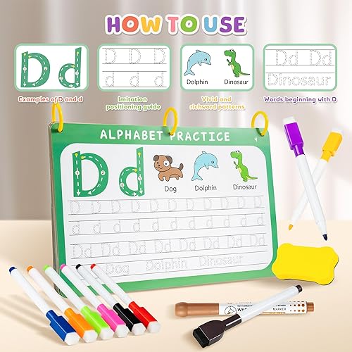 Miniatura 5 de Actividades de aprendizaje preescolar Libro de trabajo educativo Libro de seguimiento de práctica de escritura a mano de prek - Juguetes educativos