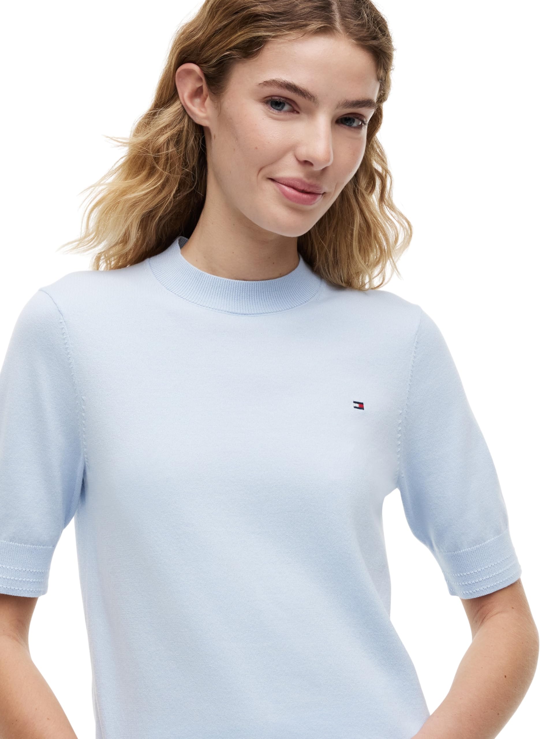 Tommy Hilfiger Co Jersey Fine GG C-nk SS Swt Ww0ww49705 Pullover Donna (Pacco da 1)