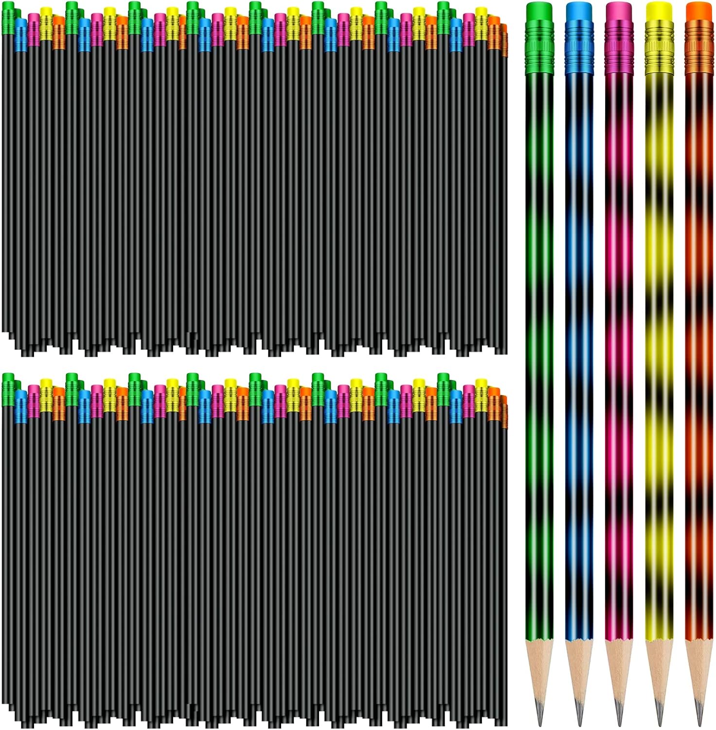 Outus 240 Pieces Color Changing Mood Pencil 2B Changing Fun Pencil Assorted Color Thermochromic Pencils with Eraser for Christmas Valentine Birthday Pencils Party Favor