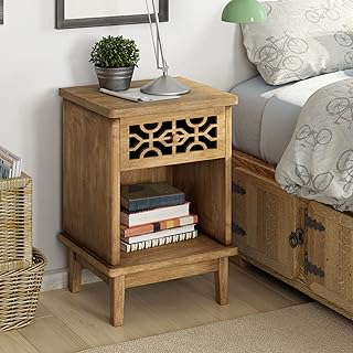 COZAYH Retro Rustic Nightstand Solid Fir End Table Side Table with Hand ...