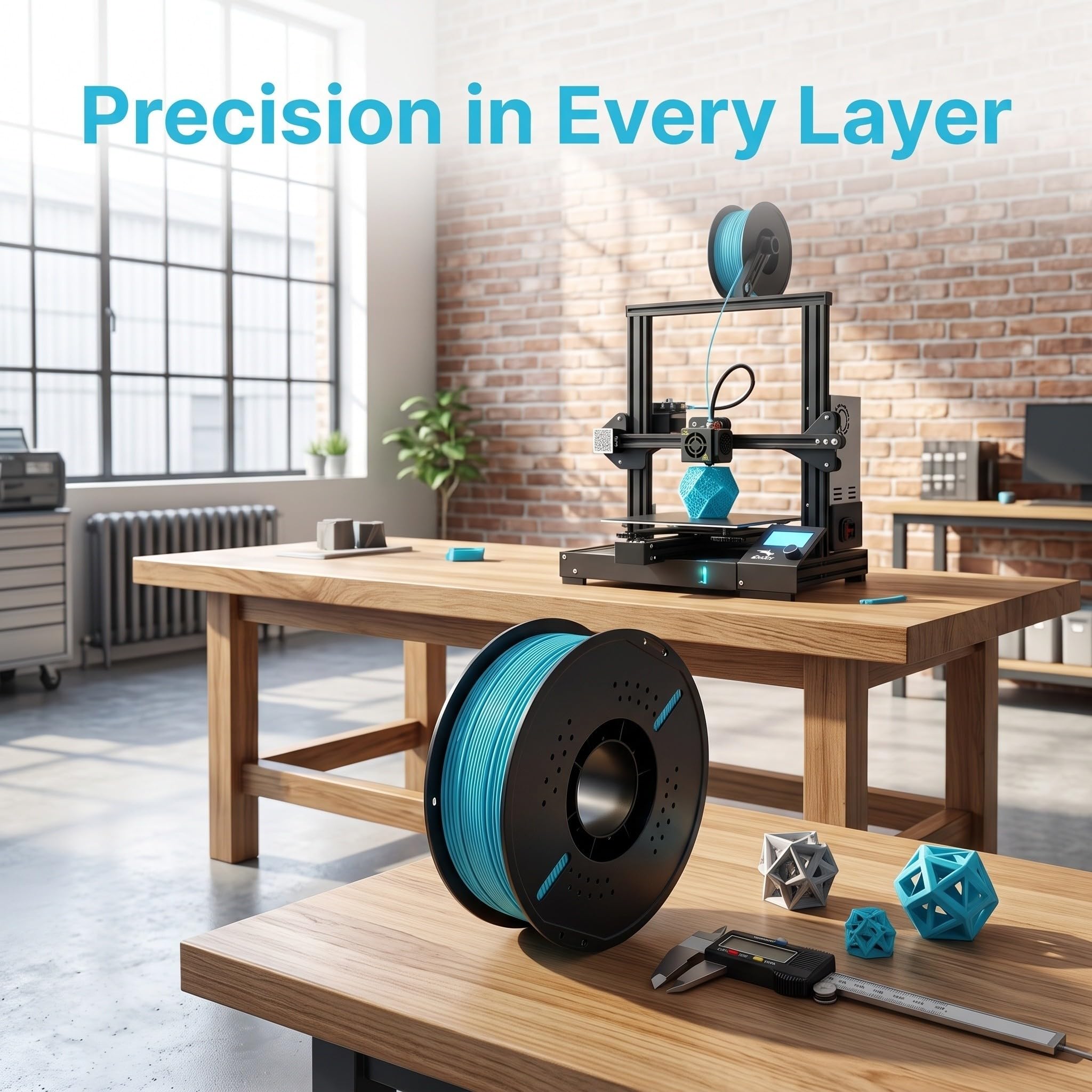 TIDTALEO Pla Filament für Drucker 1kg Dunkelgrün mit Präziser Toleranz