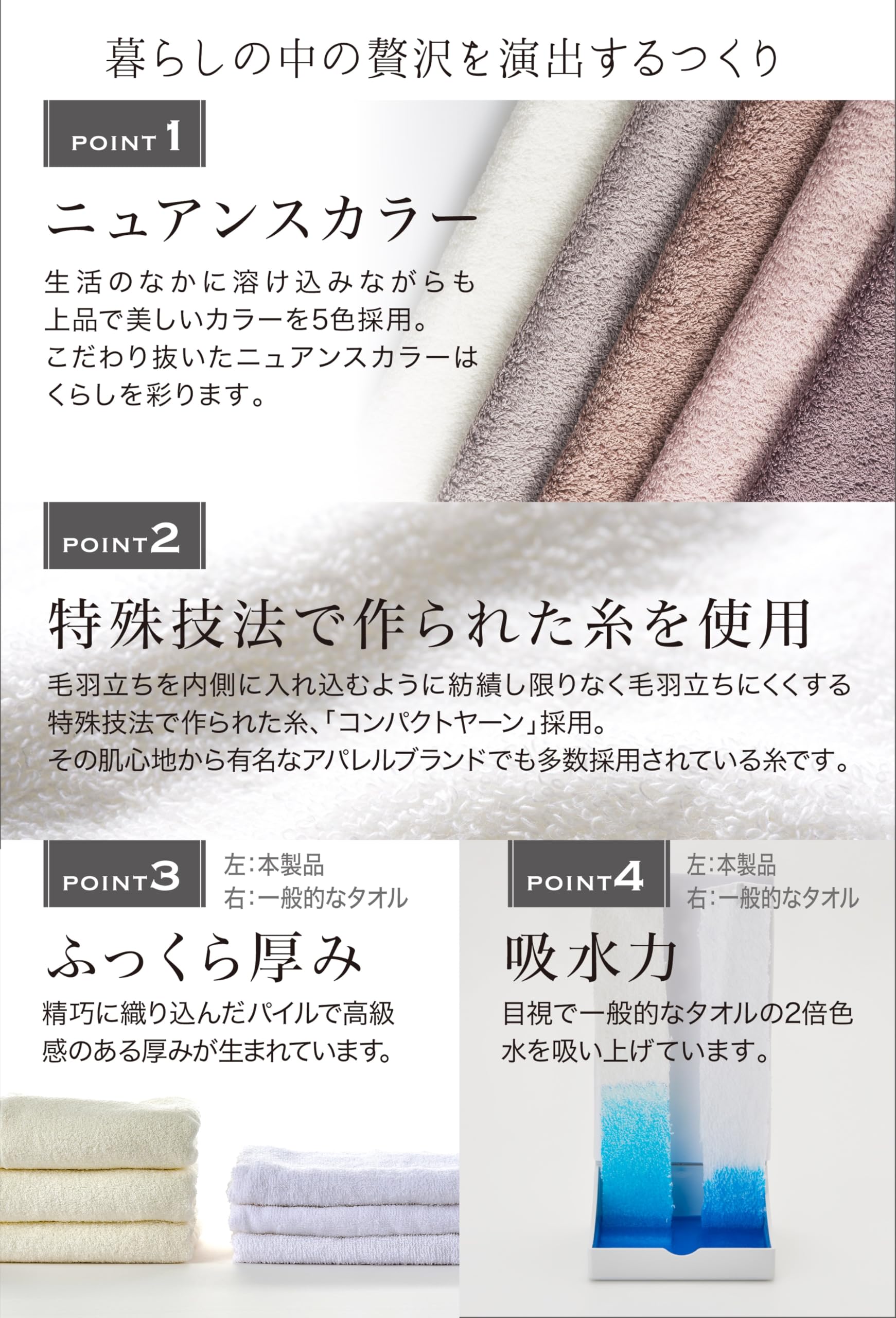 Amazon｜&COTTON 泉州 ちょうど良いサイズのミニバスタオル セット 綿