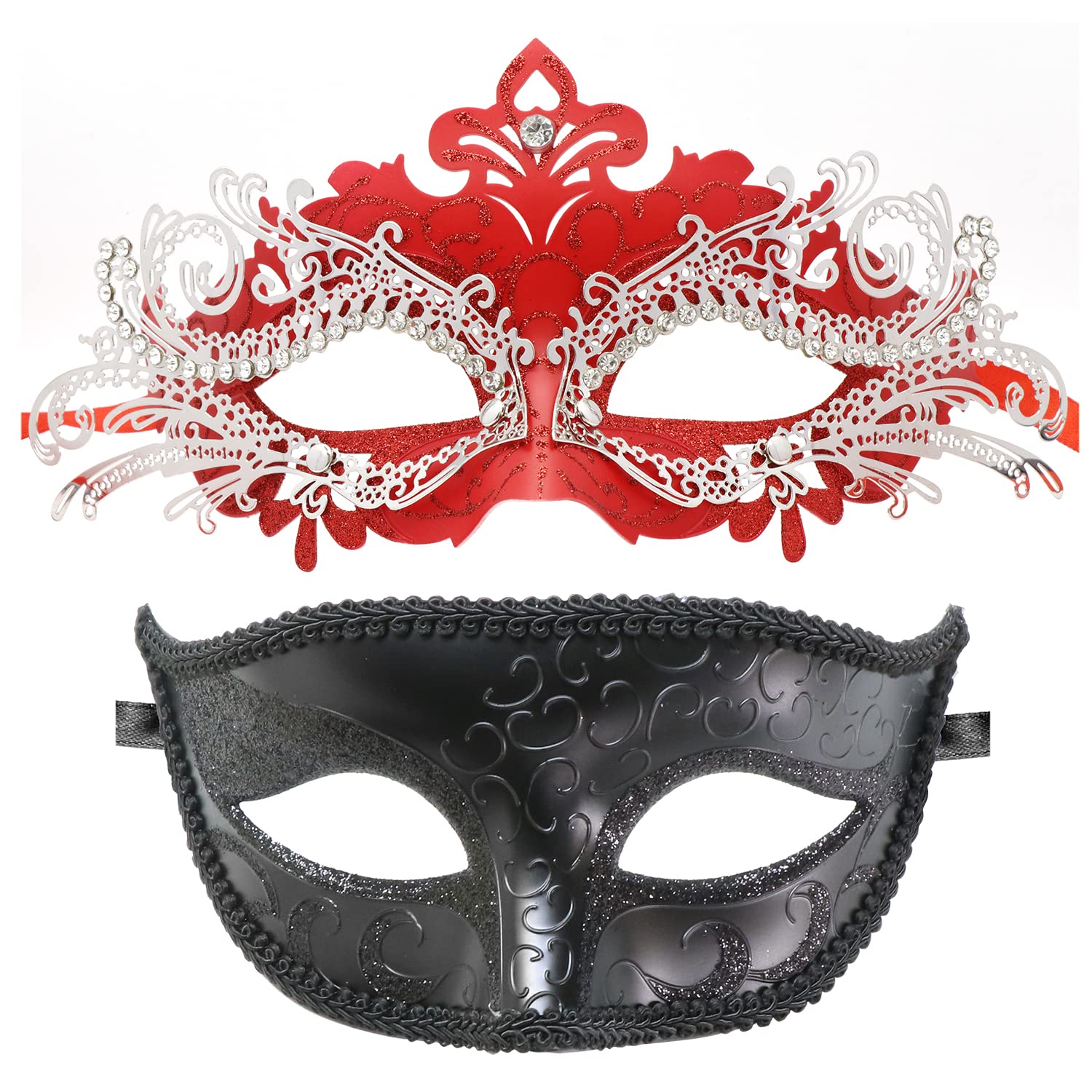 Coddsmz Couple Masquerade Mask Set - Venetian & Mardi Gras Mask for Women & Men โ image 1