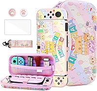 Vista 15 de HYPERCASE for Nintendo Switch OLED Carry Travel Case Yellow Accessories Bundle, with Switch OLED Console Protective Cover Skin, Screen Protector