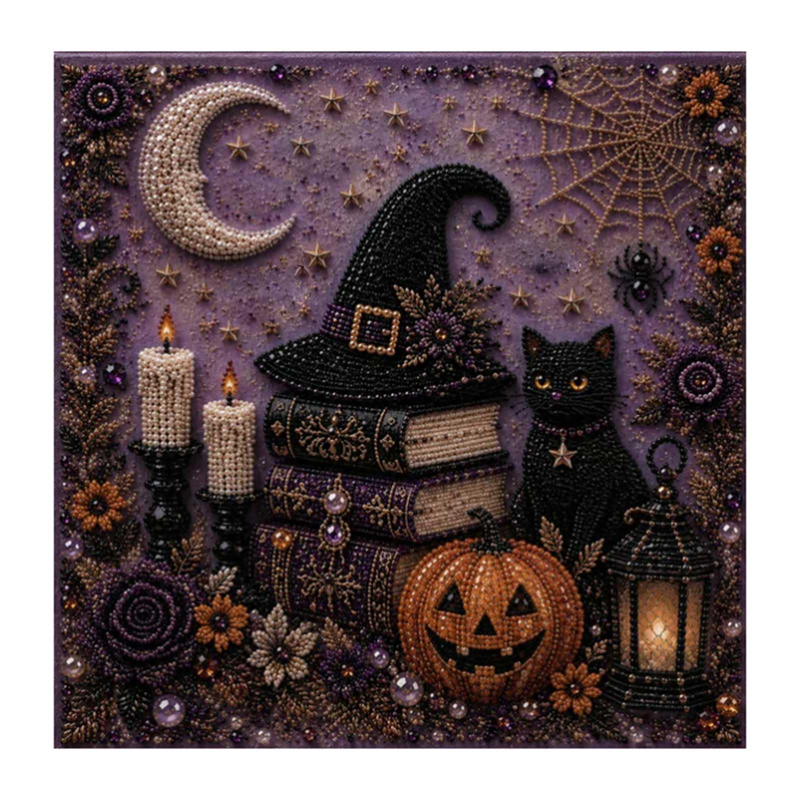 Halloween Diamond Art Painting Kits for Adults,Halloween Ghost Pearl Art DIY Kit,Spooky Cute 3D Diamond Painting Crafts,DIY Fall Home Decor,Beginner DIY Seasonal Party Decor (Book) โ image 1
