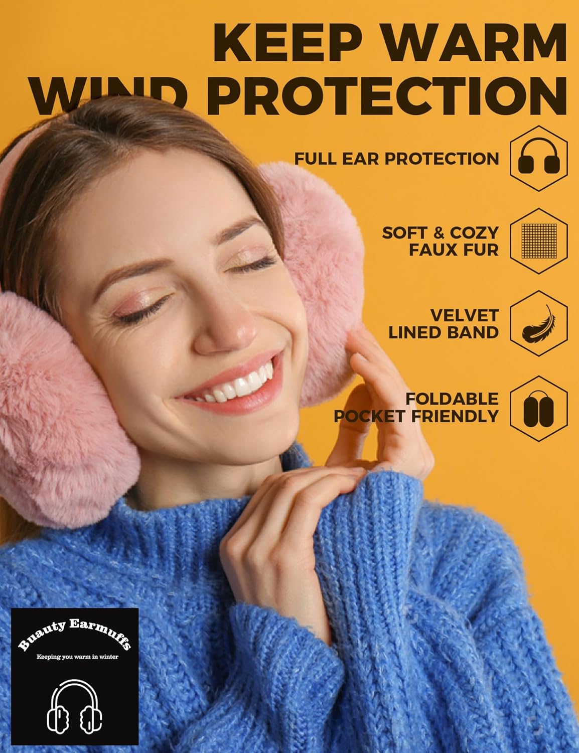 Buauty Ear Muffs Winter Women Men Soft Earmuffs Cute Ear Covers Cold Weather Fluffy Ear Warmers Headband Winter Accessories - Image 2