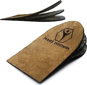 Premium Adjustable Orthopedic Heel Lift - Made in The USA - for Heel Pain and Leg Length Discrepancies - Medium Pack of 2 Brown