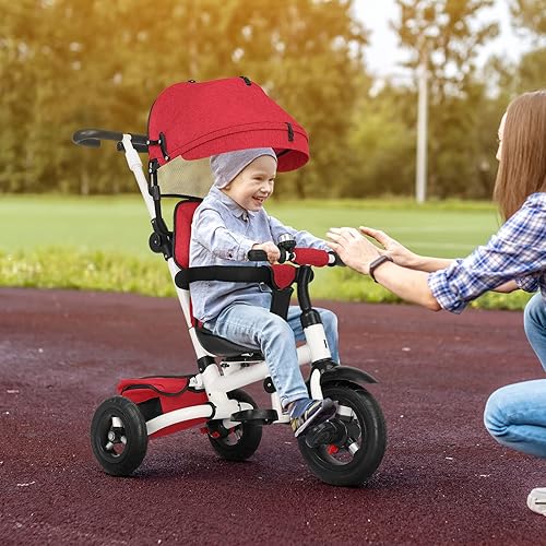 Miniatura 3 de Ochine Cochecito de triciclo para niños pequeños carrito de bicicleta triciclo triciclo triciclo triciclo triciclo fácil de empujar cochecito