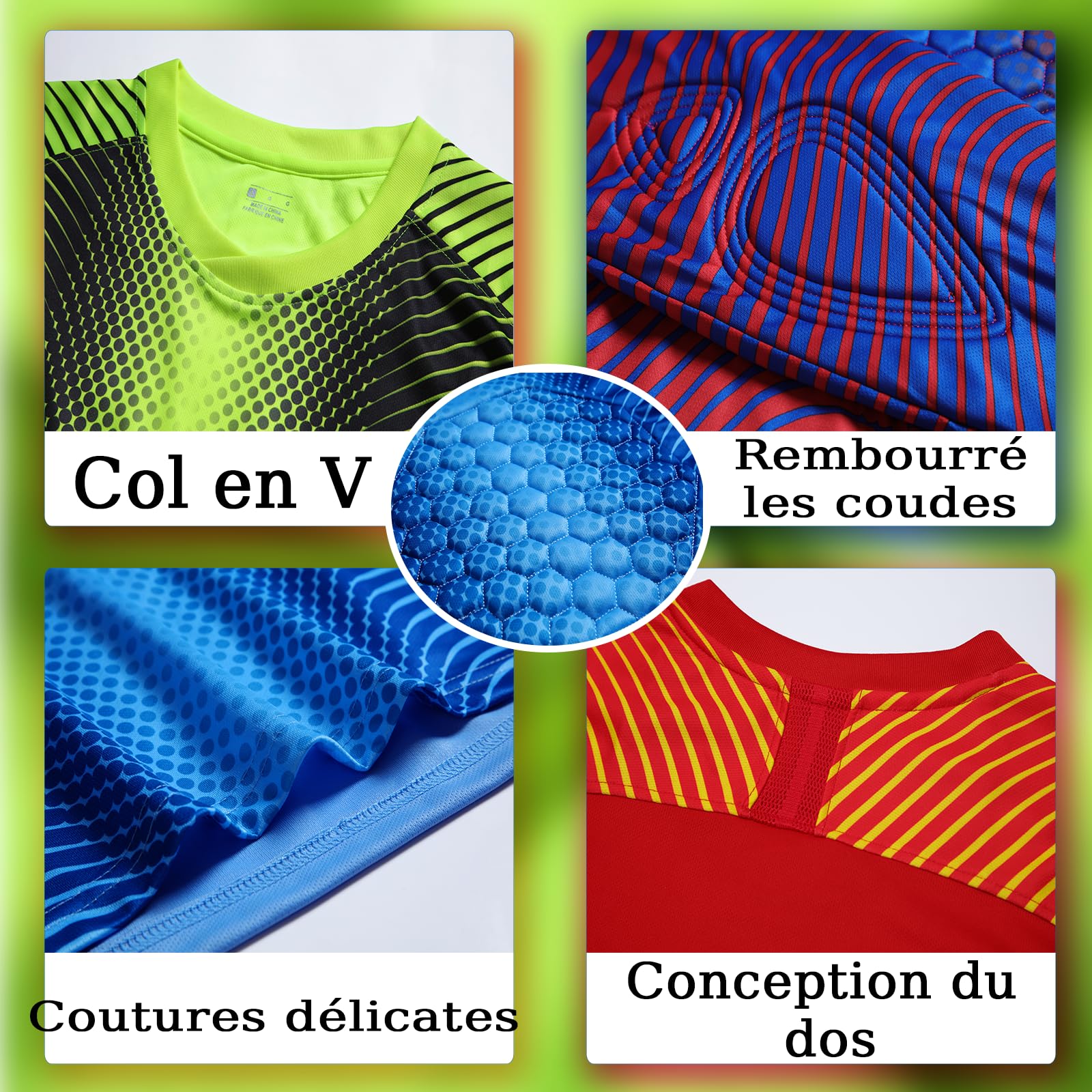 Maillot de Foot Gardien Adulte Enfant Personnalisé Equipement Gardien Foot Personnalisable avec Le Logo de l'équipe/Sponsor de Numéro de Nom
