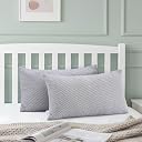 Wakefit Sleeping Pillow Set of 2 with Adjustable Height | Standard Size | 27x16 Inch | Soft & Fluffy Siliconized Hollow Fibre Fill, Knitted Cover with Zipper Closure, Free Extra Filling - Light Grey gallery image
