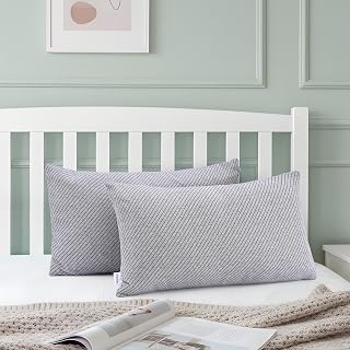 Wakefit Sleeping Pillow Set of 2 with Adjustable Height | Standard Size | 27x16 Inch | Soft & Fluffy Siliconized Hollow Fibre Fill, Knitted Cover with Zipper Closure, Free Extra Filling - Light Grey