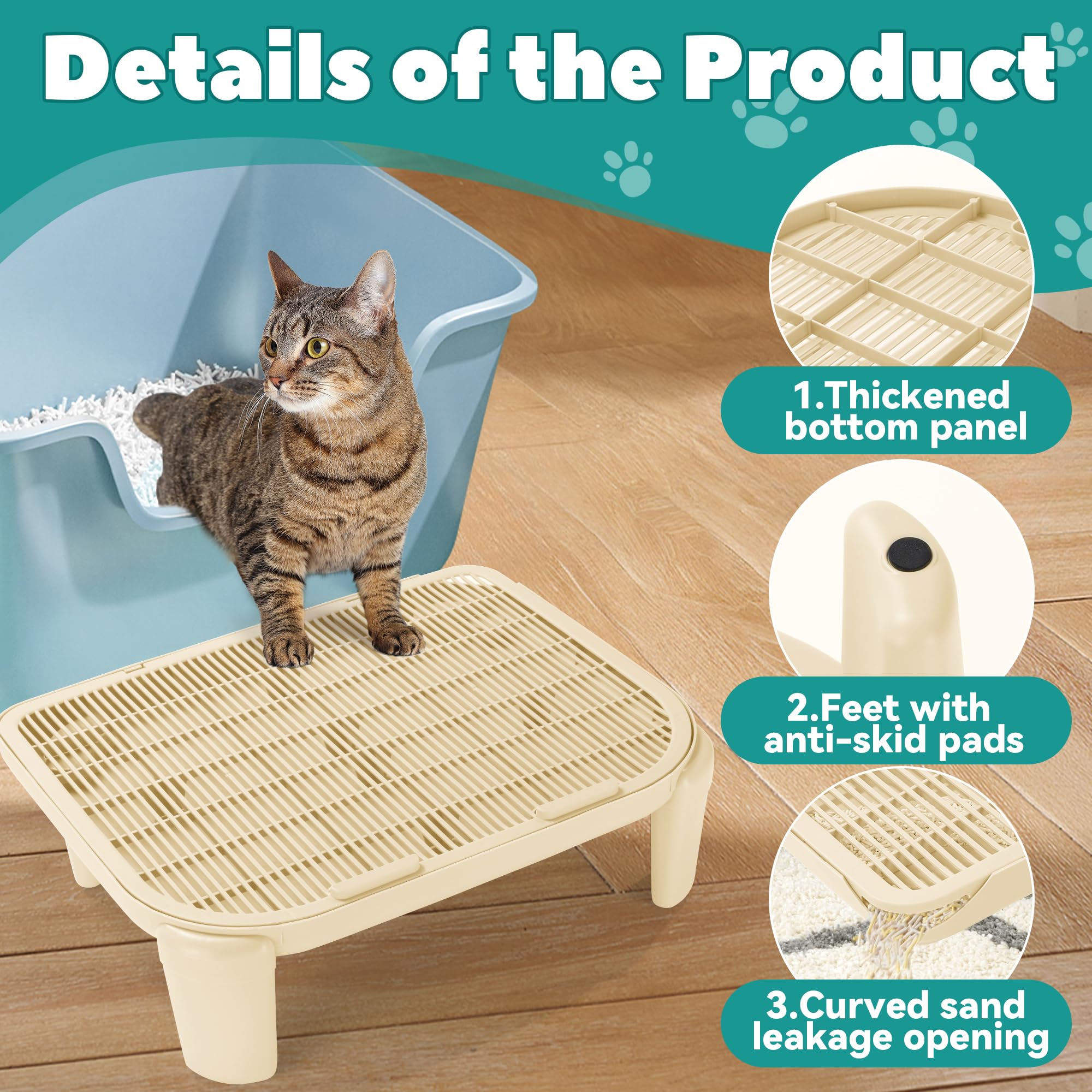 BALAPET Adjustable Cat Ramp for Litter Box - Elevated Litter Ramp with ...