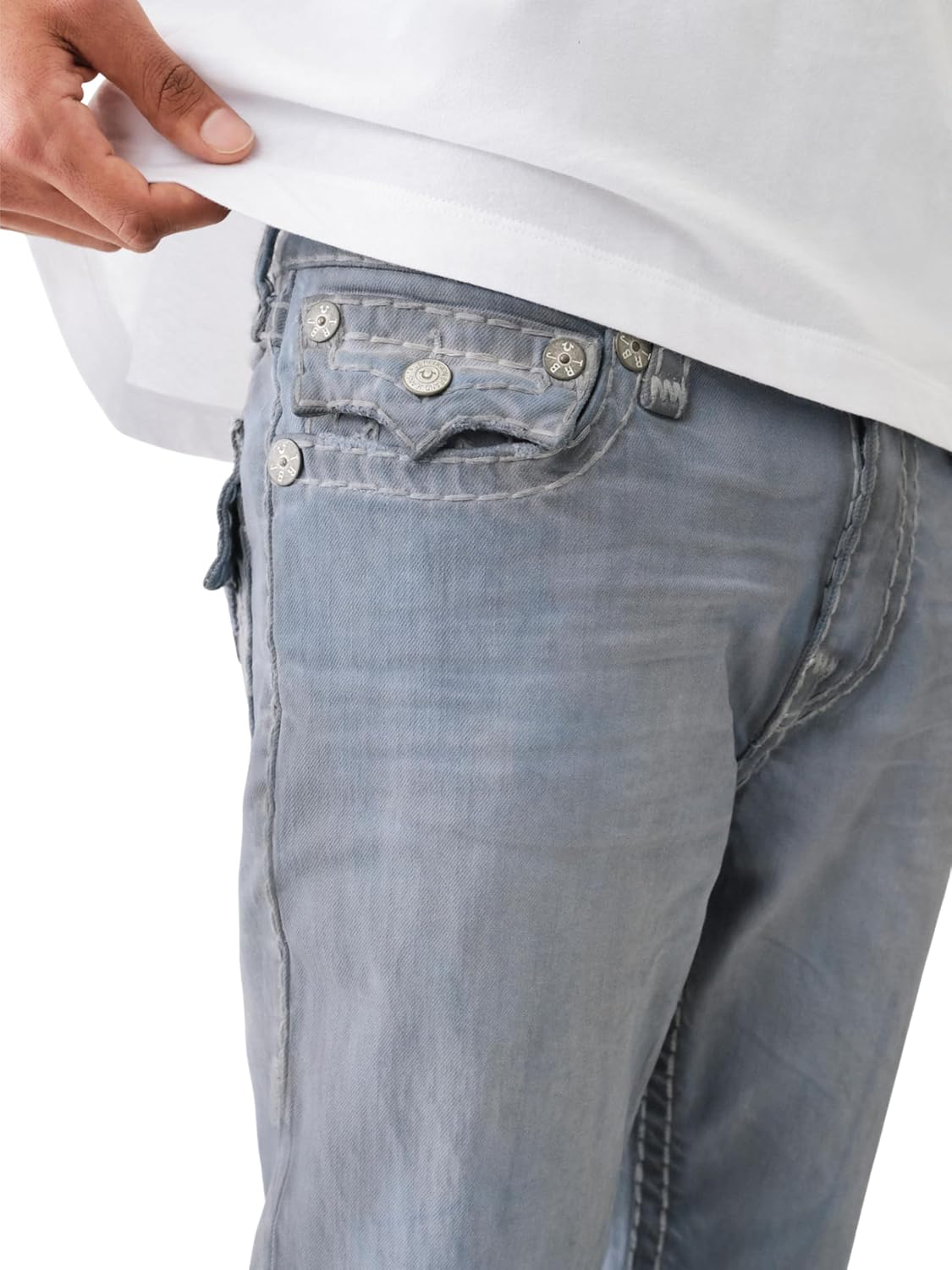 True Religion Men's Rocco Super T Short Flap 1/2" Overdye