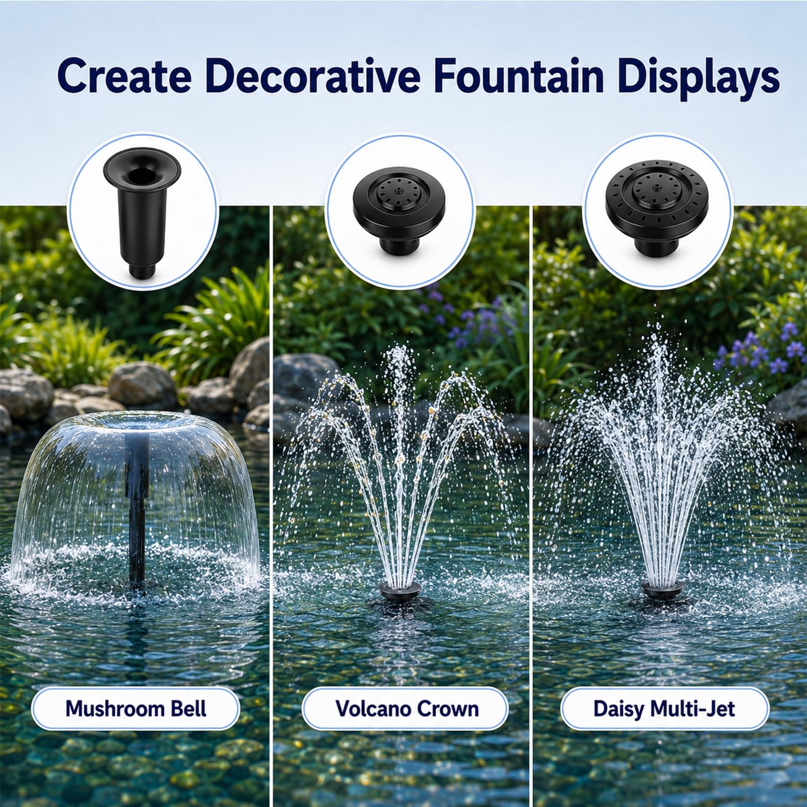 Harune Pompa filtrante per laghetto da 3000 l/h con chiarificatore UV da 8 W, pompa sommergibile per fontana sommergibile da 40 W, per laghetti da giardino, cascate e giochi d'acqua, filtrazione