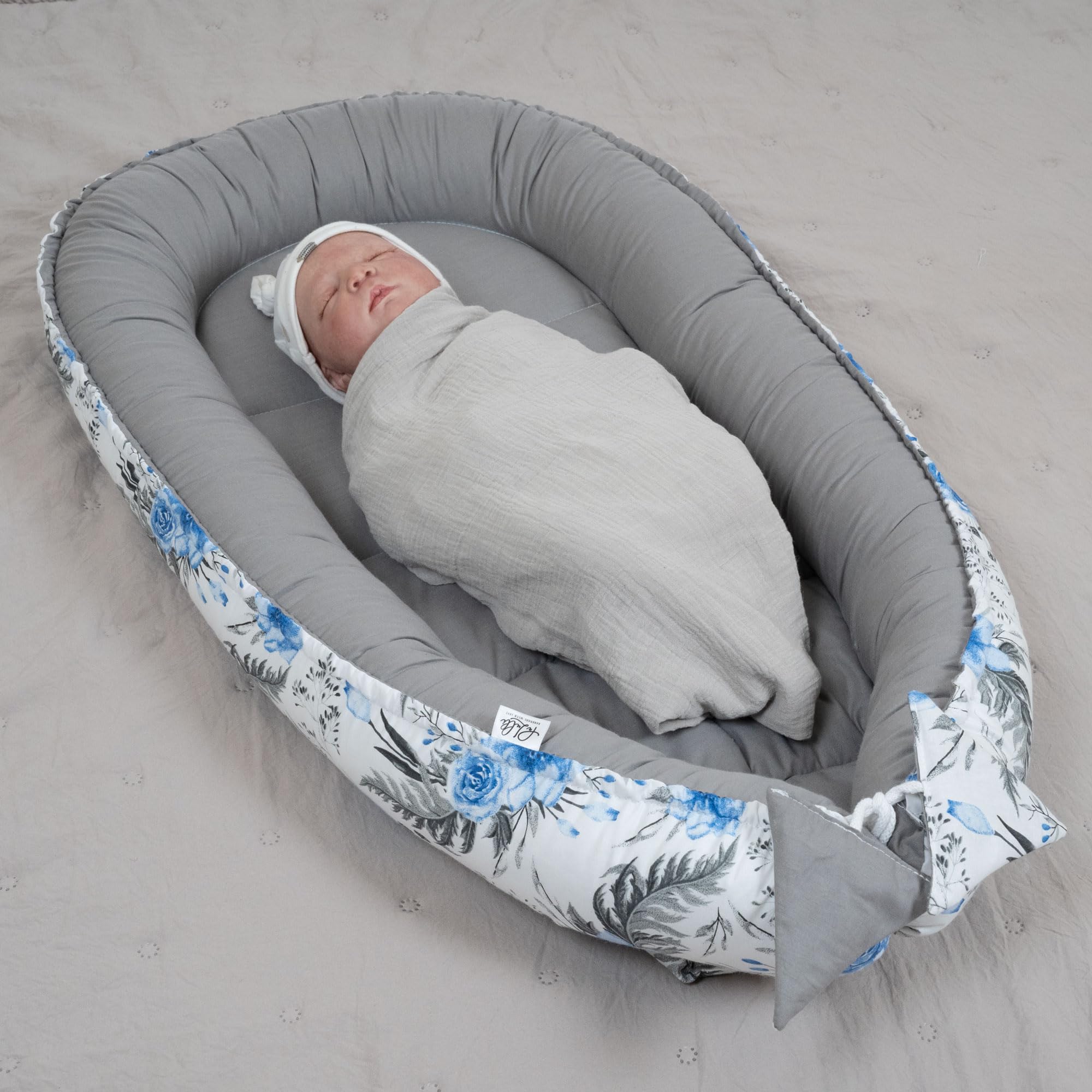 PaLulli 5 Piezas Baby - Set de Equipamiento para bebés (95 x 55 cm, colchón para bebé extraíble, Manta para acurrucarse, cojín para el Cuello, 100% algodón, hipoalergénico