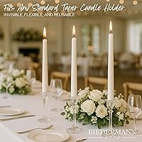 Vista 4 de Biedermann & Sons Snuggers de espuma para velas (blanco), juego de 8 piezas, insertos flexibles reutilizables de 1.5 pulgadas para asegurar