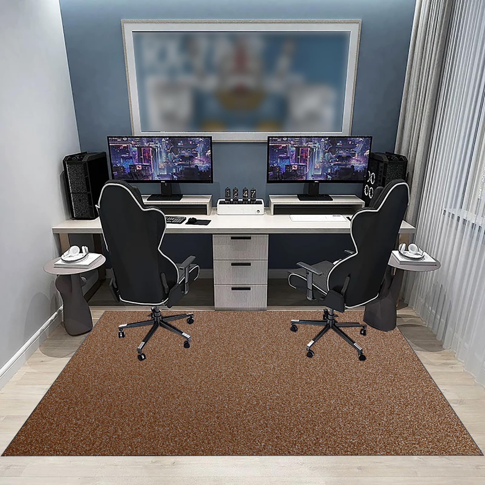 Alfombrilla para silla de suelo de madera dura, 130 x 160 cm, antideslizante, protector de escritorio para sillas de oficina y juegos, alfombra duradera para suelos de parquet y madera, alfombrilla