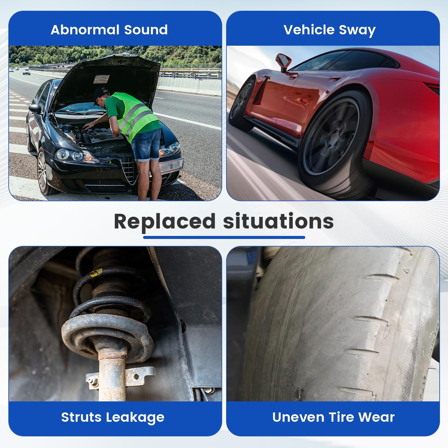 Front Struts w/Coil Spring & Sway Bar Links for 2009-2014 Nissan Cube, 2007-2011 Nissan Versa, 2012 Nissan, Shock Absorber Assembly Replace 172351 172352 K750098, 4PCs