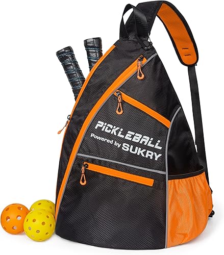 Miniatura 7 de SUKRY Mochila de pickleball con soporte para botella de agua para hombres y mujeres, accesorios de bola de pepinillo, resistente al agua, bolsa