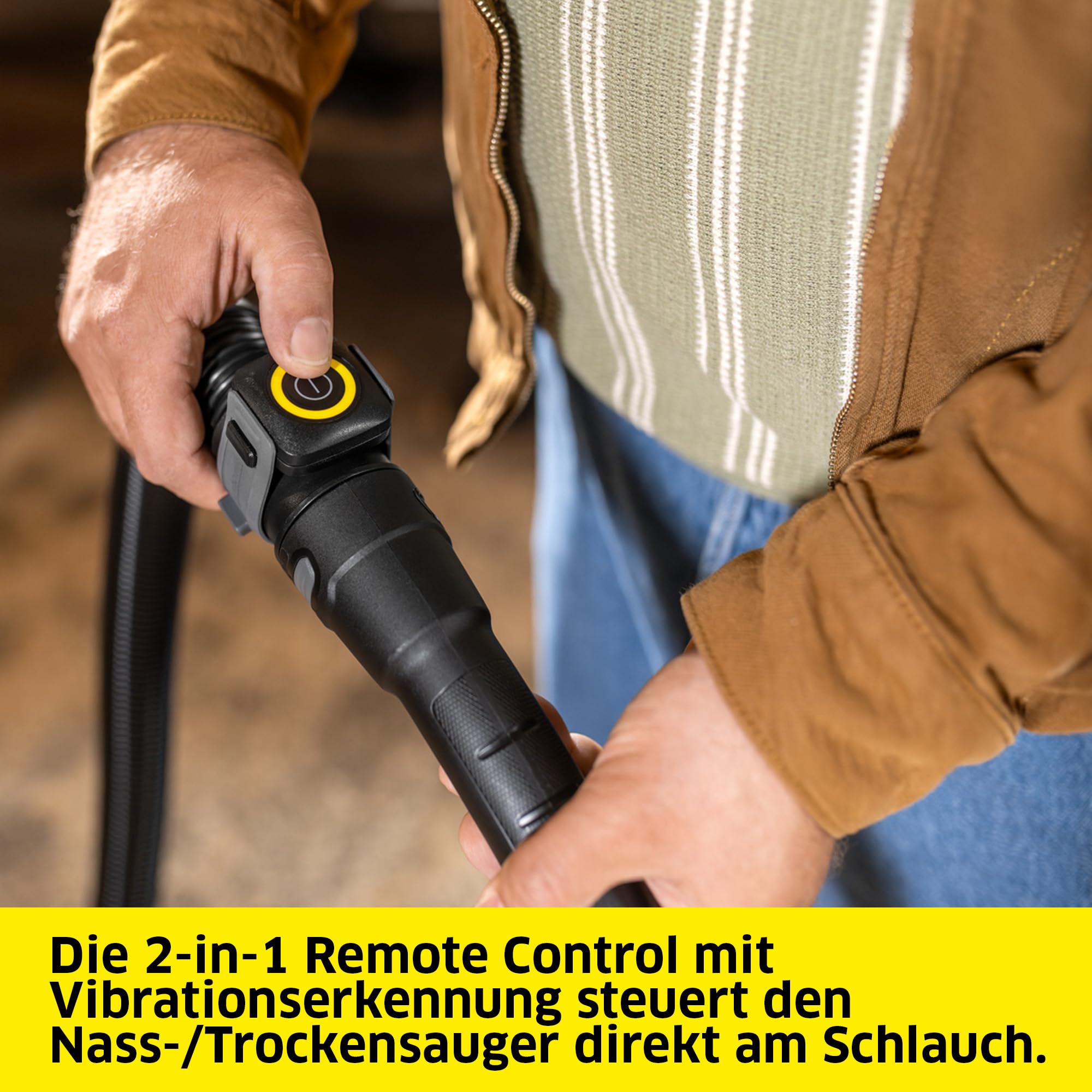 Kärcher Nass-/Trockensauger WD 7 Control P S 30/6/35/T, intelligentes Filterkontrollsystem FILT!elligence, Fernbedienung, integrierte Steckdose, Blasfunktion, Leistung: 1400 W, Edelstahlbehälter: 30 l