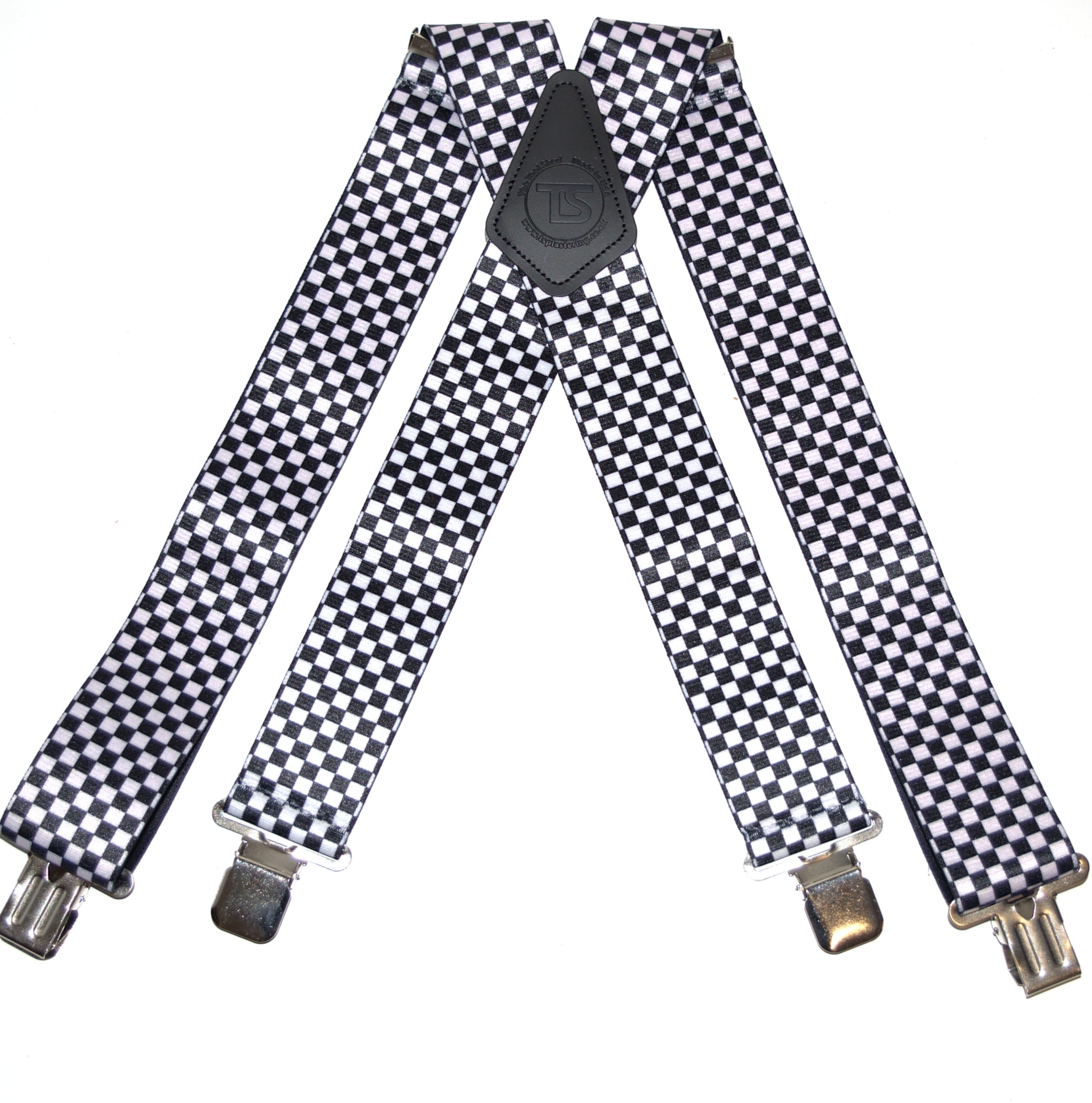 Brimarc Men's Black White Checkered Onesize Black And White Checked Work Braces 2"/50Mm