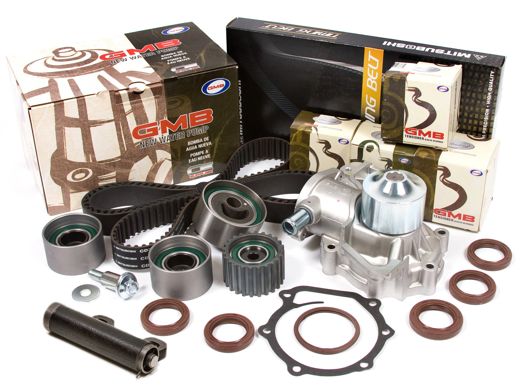 Evergreen TBK172AMHWP Compatible With 90-97 Subaru 1.8L 2.2L EJ18 EJ22 Timing Belt Kit GMB Water Pum