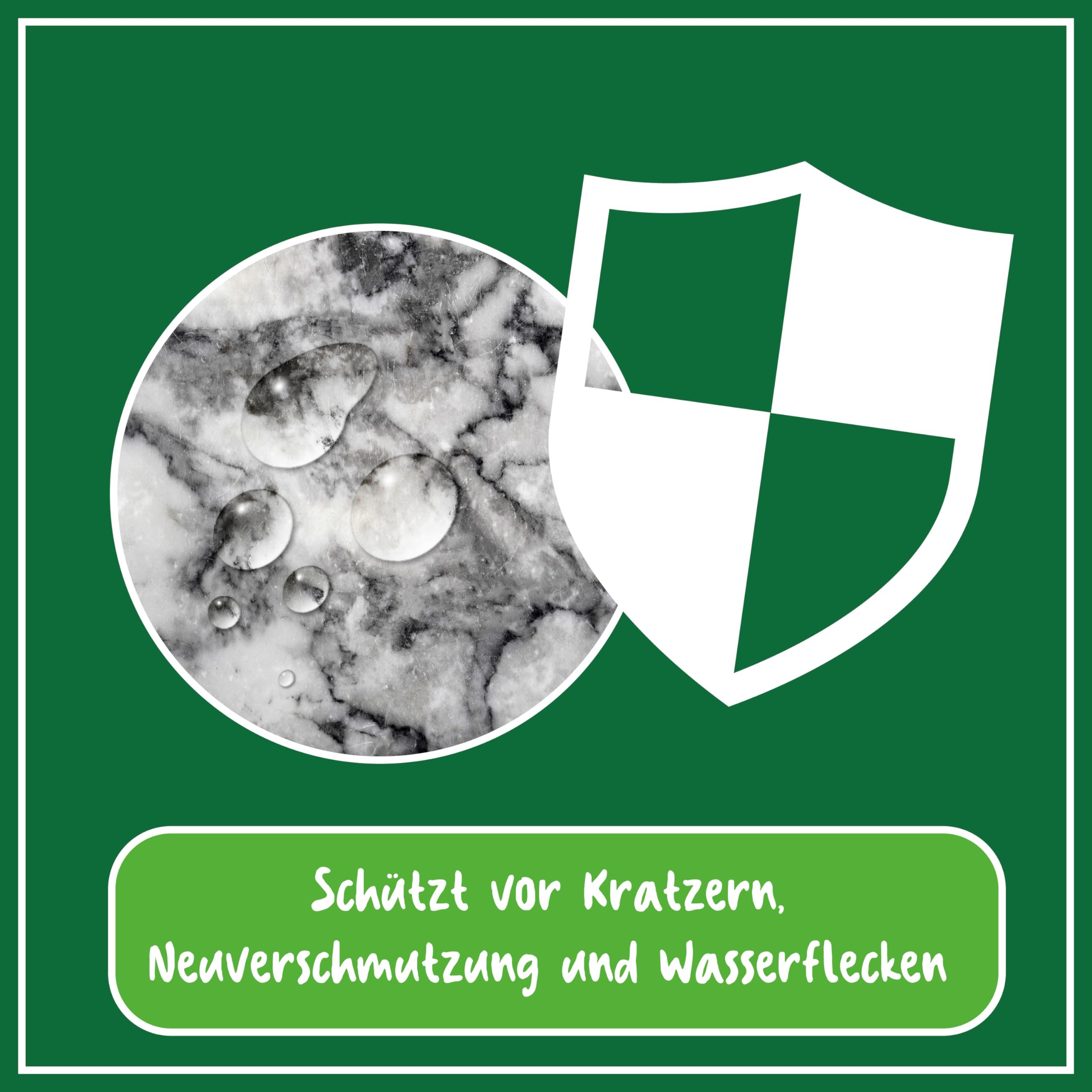 POLIBOY Marmor Granit Pflege - Imprägnierendes Pflegemittel für Naturstein - Glanzpolitur mit Schutzwirkung - 10x 500 ml - Made in Germany