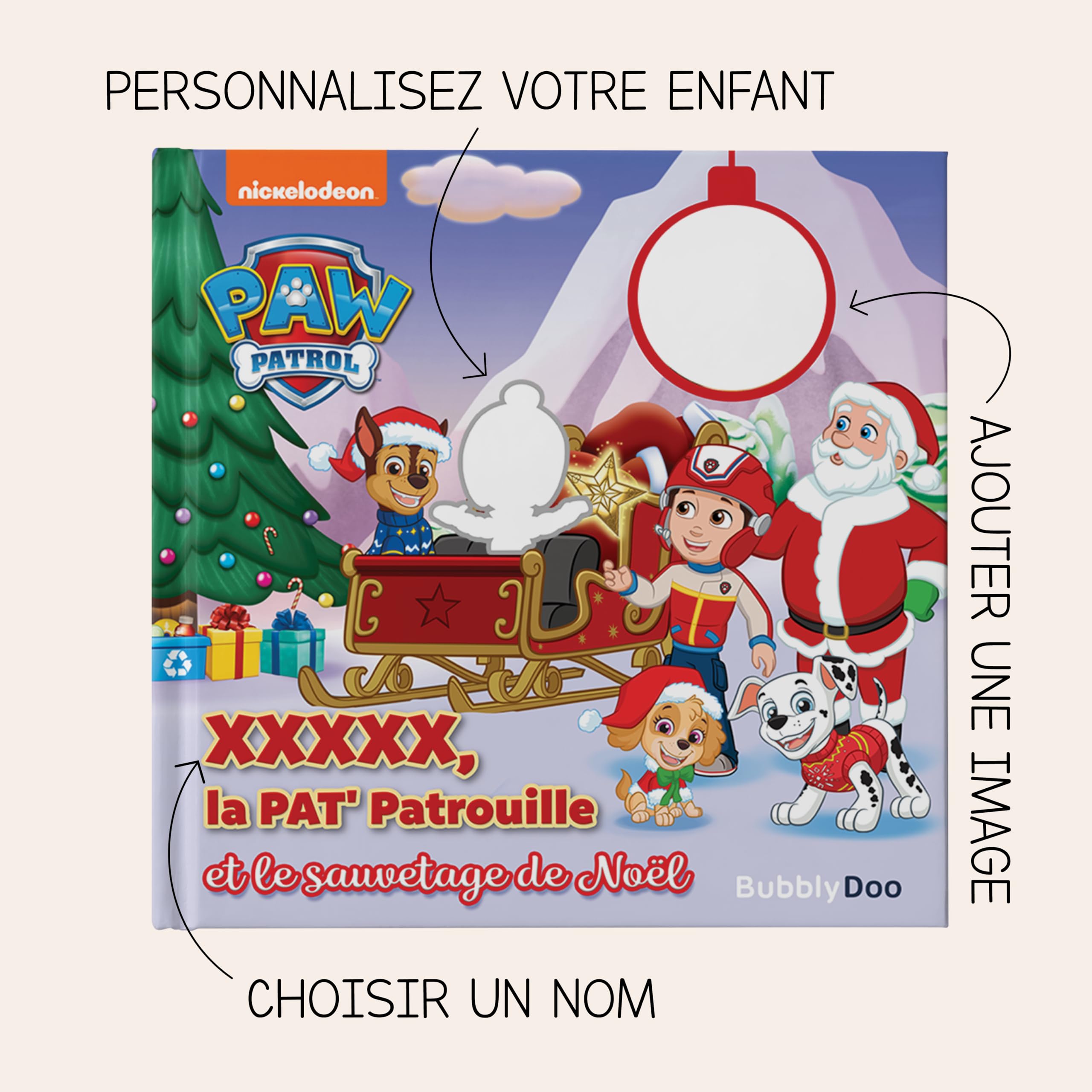 Livre personnalisé pour enfants BubblyDoo La Pat' Patrouille sauve Noël 2-8 ans