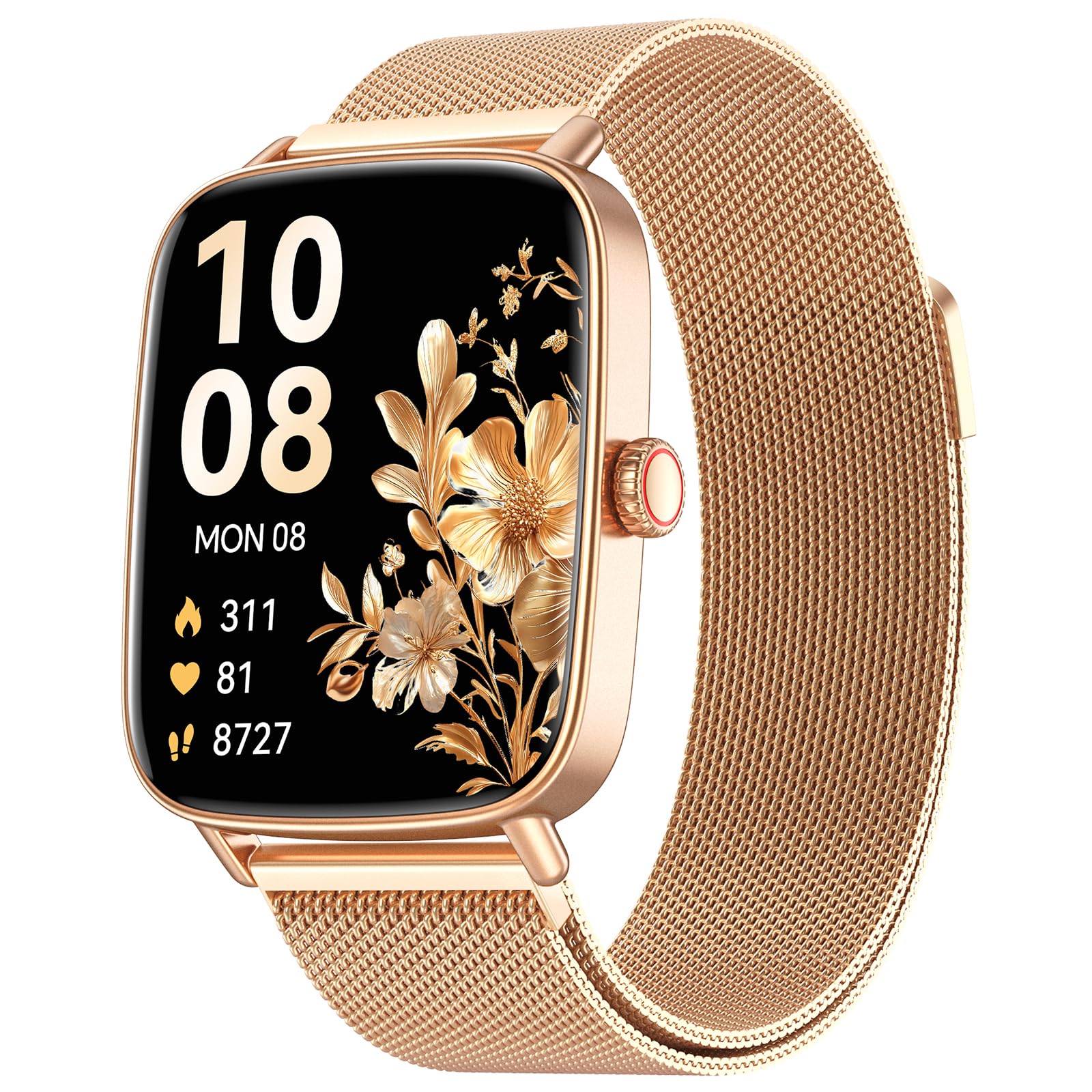 Smartwatch Donna,1.85" HD Orologio Smart Watch Chiamate e Whatsapp,Orologio Fitness Sportivo Cardiofrequenzimetro/SpO2/Sonno/Contapassi,Fitness Tracker 110+ Modalità Sport Impermeabile per Android iOS
