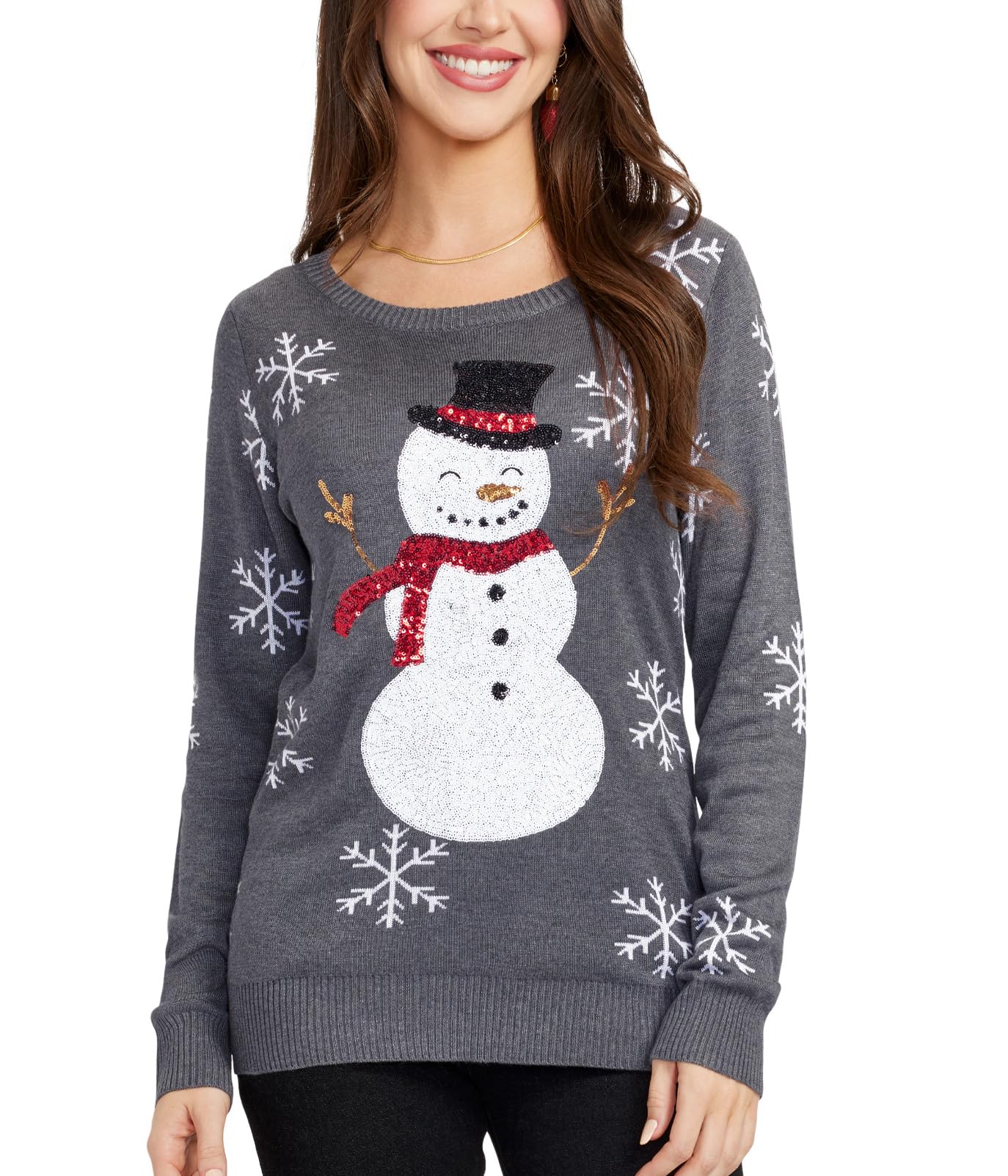 Women's Christmas Sweaters - Women's Ugly Christmas Sweaters - Embellished Winter Holiday Pullovers