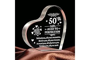 50th Birthday Gifts for Women and Men - Timeless Acrylic Paperweight Keepsake