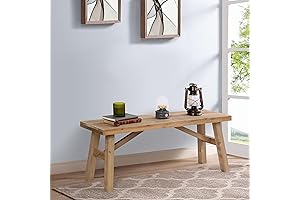 Sawmill Long Wood Entryway Bench: Stylish Farmhouse Comfort for Your Home