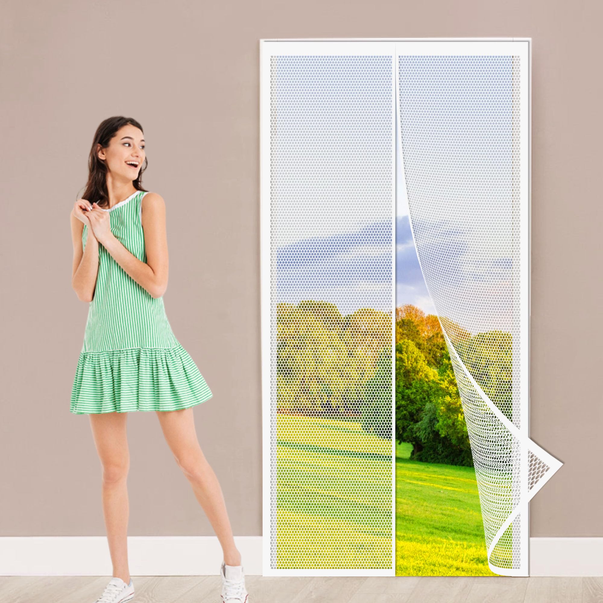Moustiquaire magnétique blanche 300x234 cm stoppez les insectes sur votre baie vitrée