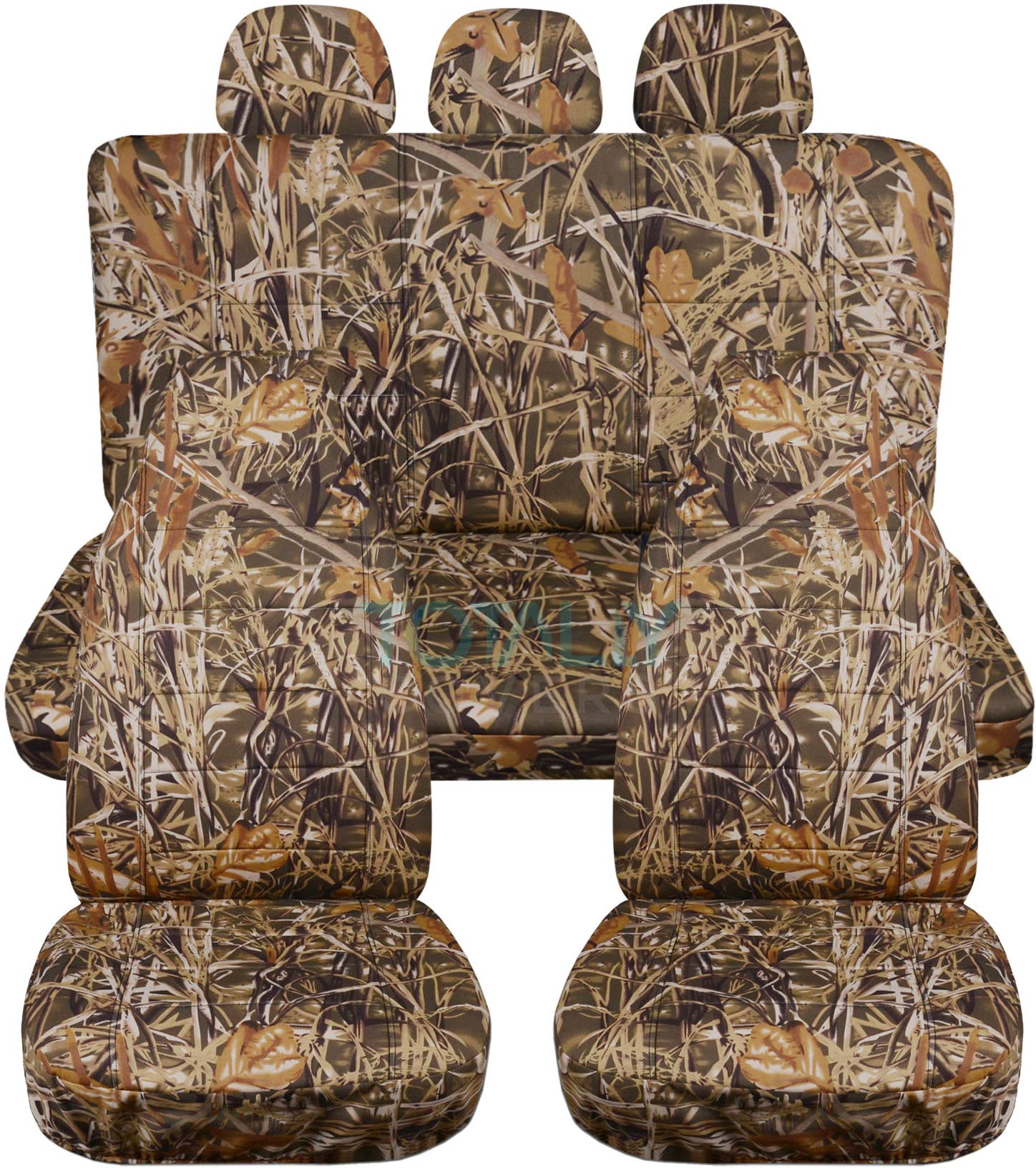 Photo 1 of SIDE AIRBAG Camouflage Car Seat Covers w 3 Rear Headrest Covers: Wetland Camo - Semi-Custom Fit - Full Set - Will Make Fit Any Car/Truck/Van/RV/SUV (22 Prints) Semi-custom Fit Wetland Camo