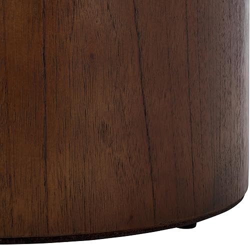 Miniatura 6 de Safavieh Home Devin Mesa de centro redonda con pedestal de roble oscuro Roble oscuro,Negro -,Negro con blanco lavado envejecido